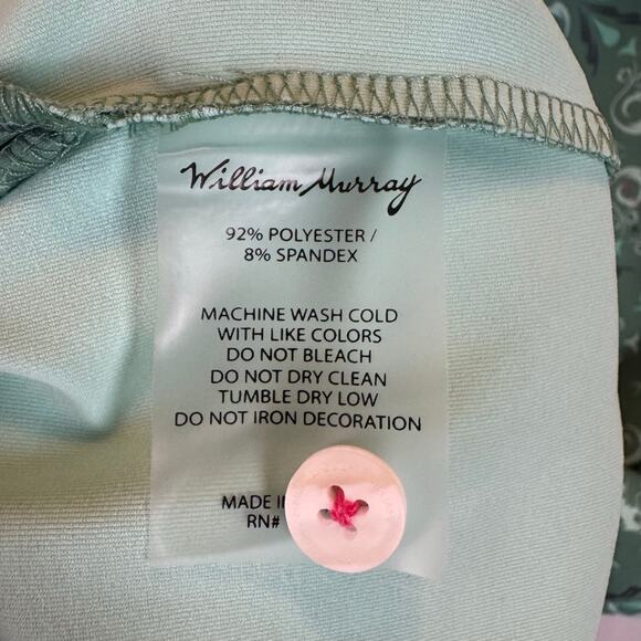 William Murray Men’s M Golf Polo Shirt Turquoise Martini Stretch Performance EUC - Picture 9 of 10